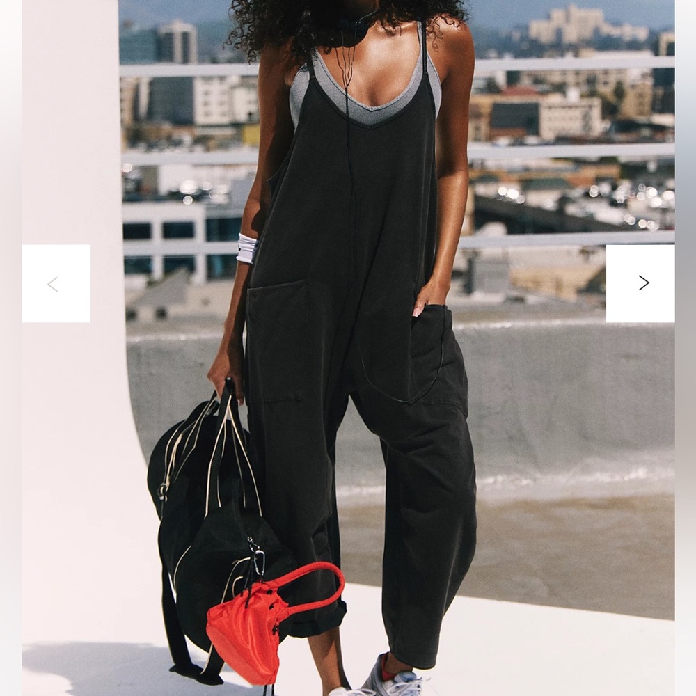 Free people movement Hot shot onesie in washed  black size M